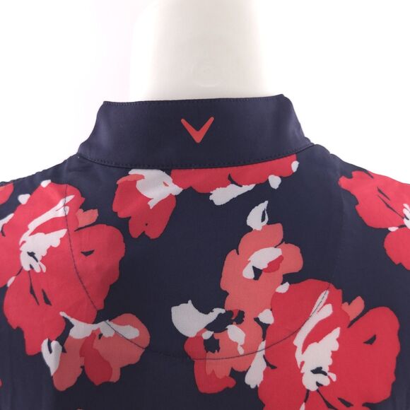 Callaway Sleevelss Floral Peacoat Navy Red Shirt Womens XL - Picture 7 of 10